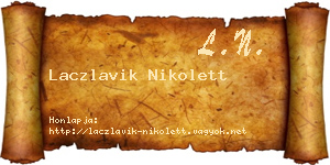 Laczlavik Nikolett névjegykártya